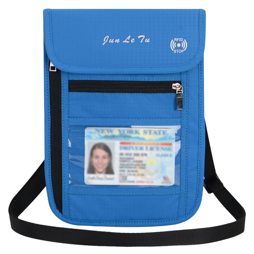 Rejsepung hals tegnebog med rfid blokerende pasholder dokument organisator taske til mænd kvinder