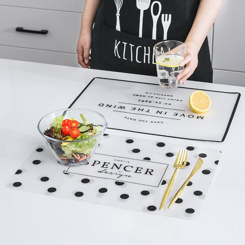 1pc antislip servies warmte-isolatiematten placemat anti-olie kom bord mat eva materiaal transparante placemats bekermat