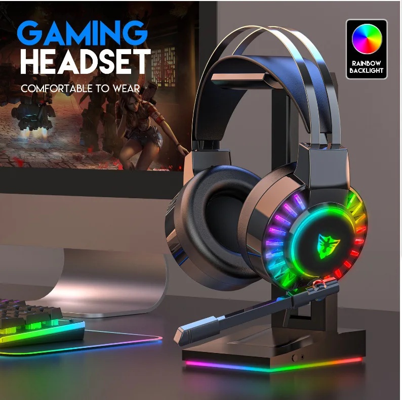 G607 Bedrade gamingheadset Neutraal 7.1-kanaals Esports-gefactureerd met microfoon voor meeslepende audio-ervaring: green