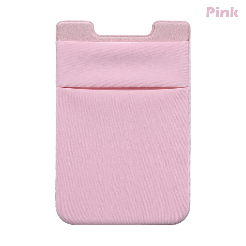 1Pcs Adhesive Sticker Phone Pocket Cell Phone Stick On Card Wallet Stretchy Credit Cards ID Card Holder Pouch Sleeve: Pink