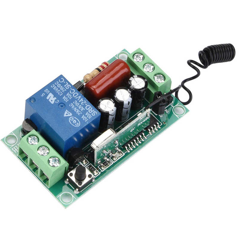 Przekaźnik bezprzewodowy 1CH RF 4 odbiorniki + 2 nadajniki pilot zdalnego sterowania 220V