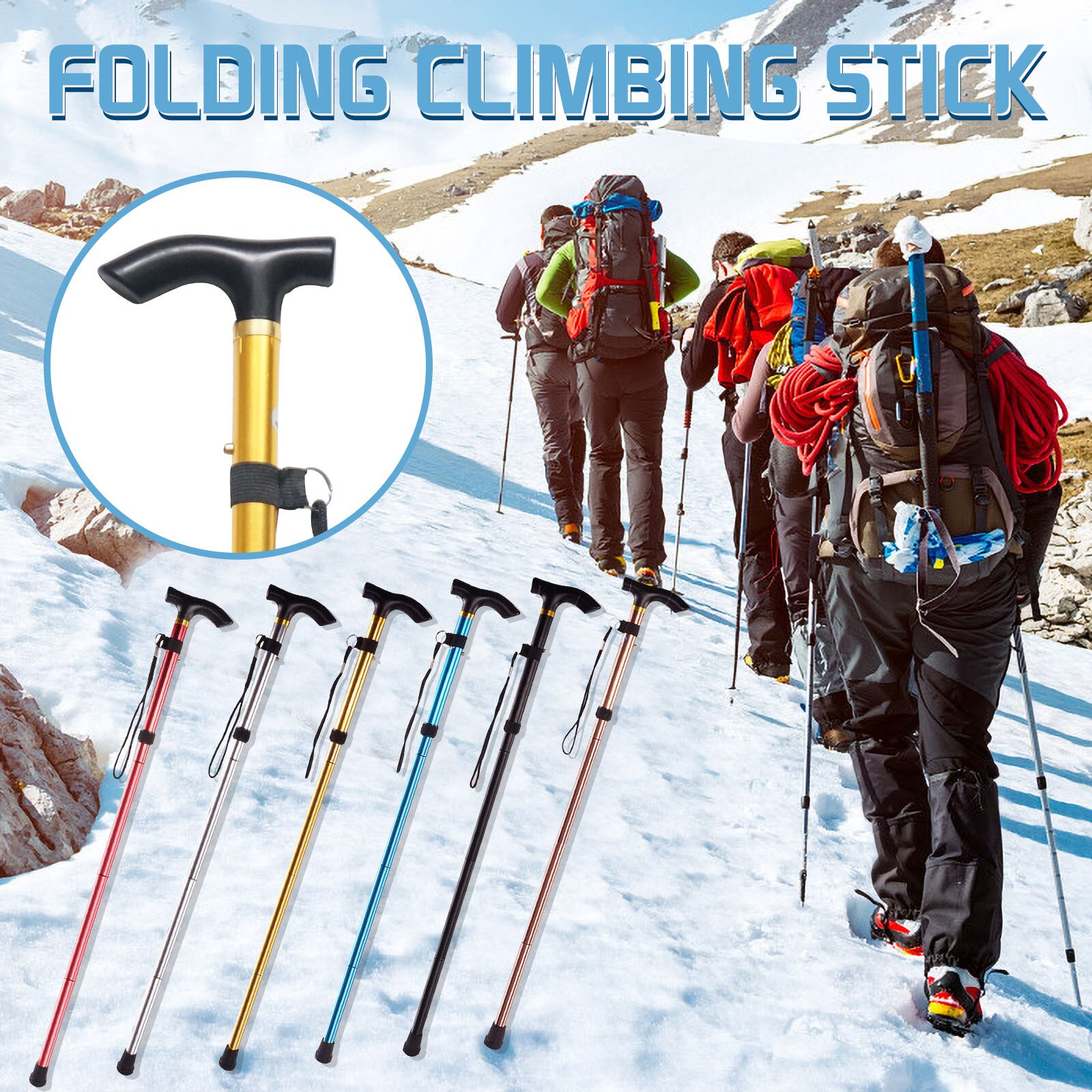 Walking Stick Trekking Aluminum alloy Climbing Stick Telescopic Running Trail Canes Shockproof Hiking Accessories Trekking poles