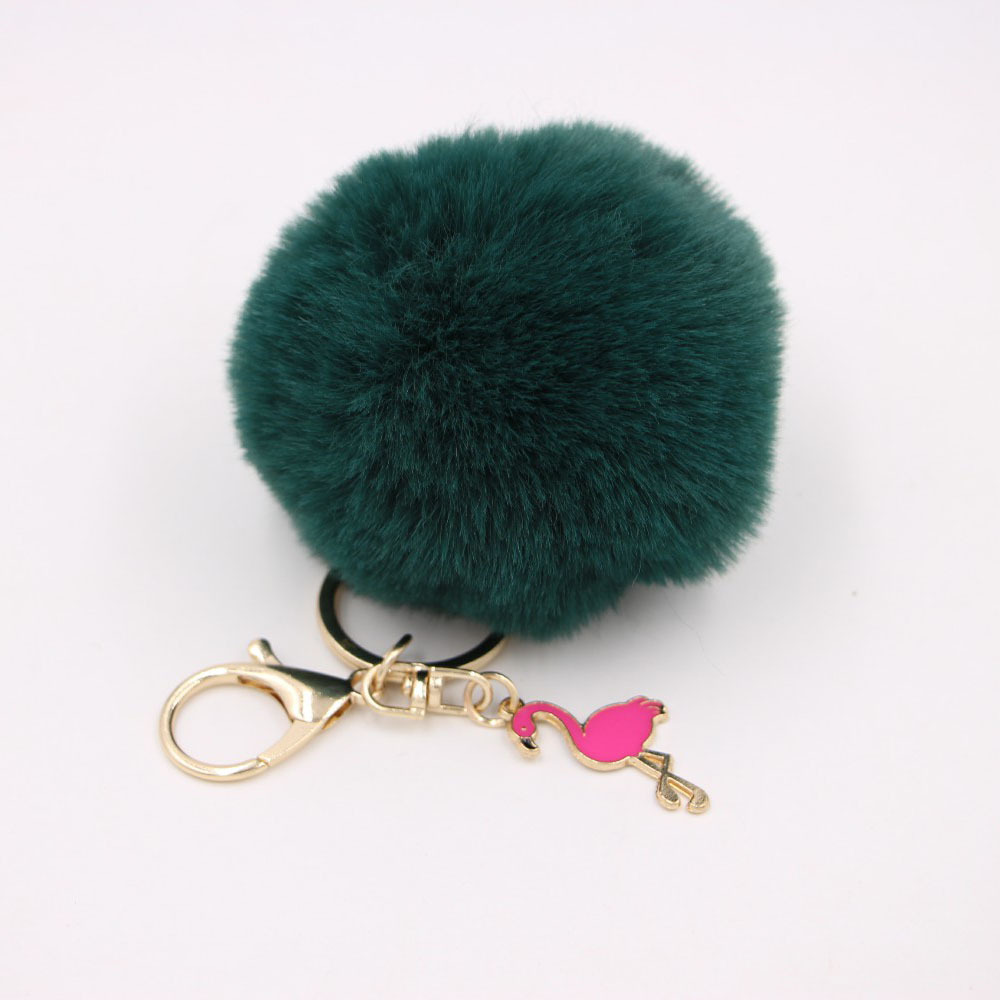 Porte-clés pompon moelleux, porte-clés flamant rose, couronne en peluche, joli porte-clés beurre en peluche, ornement pendentif pour sac à main, rose