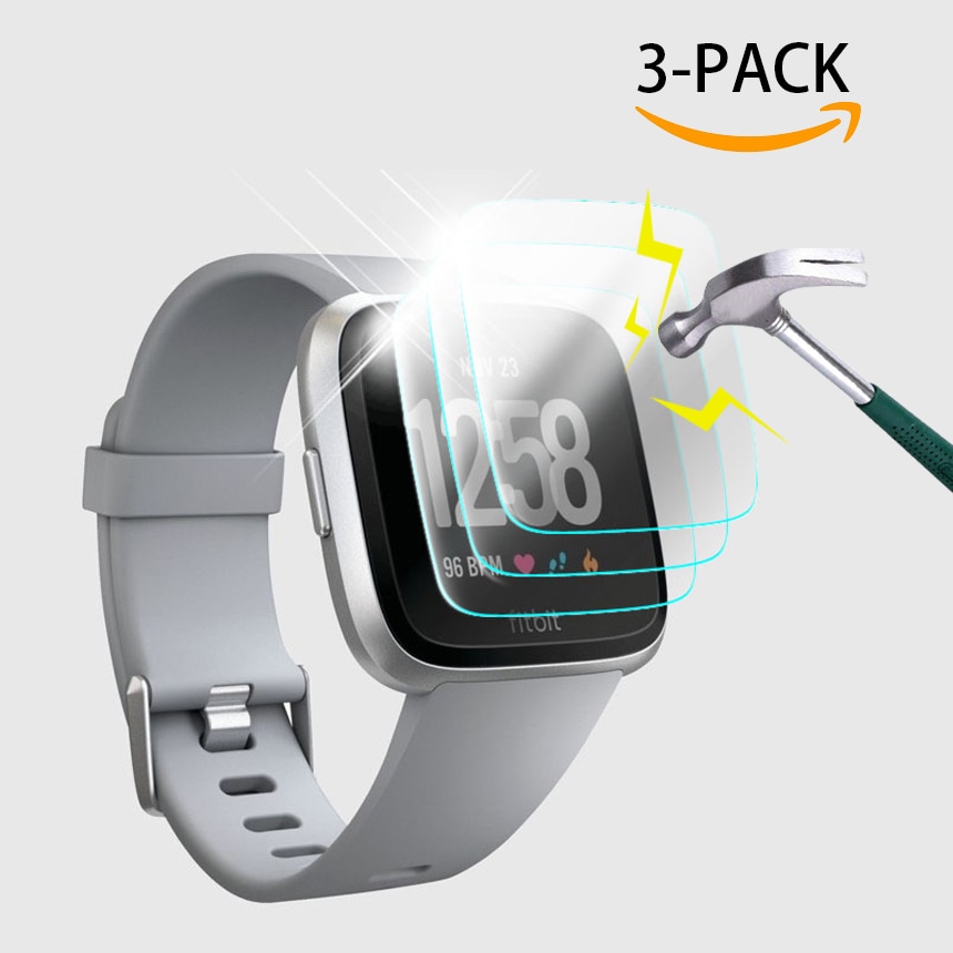 YAYUU 3-Pack Bildschirm Schutz Für Fitbit Versa / Versa Lite Auflage Wasserdichte Gehärtetem Glas Smartwatch Zubehör