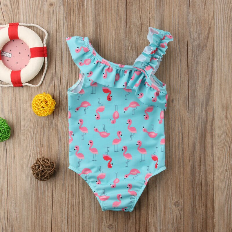 Goocheer Sommer Kleinkind Baby Art Mädchen Kleidung Flamingo Ballettröckchen Beliebte Ärmel Badeanzug Bademode Rüschen Bikini Badeanzug