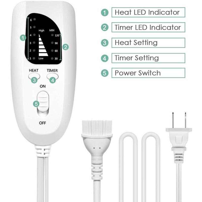 Manta eléctrica pequeña de 60x30cm para terapia, almohadilla de calefacción eléctrica, puede aliviar el dolor, color gris plata, 120-240V, especificaciones US, EU, AU y UK