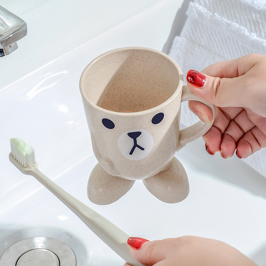 1 pc dejlige tegneserie mælk kaffekop børn tegneserie vaskekop tandbørsteholder kop badeværelse skyllekrus baby træningskopper