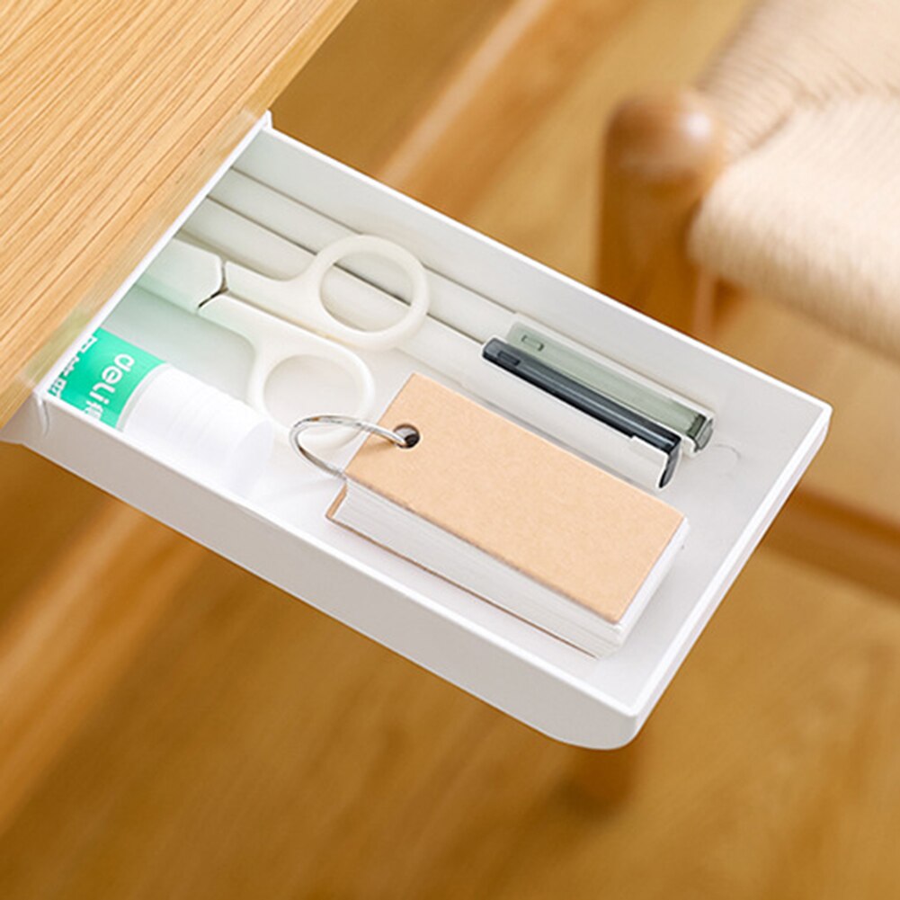 Hidden Pencil Tray Drawer Desk Table Storage Drawer Organizer Box Under Desk Desktop Organizer For Office School