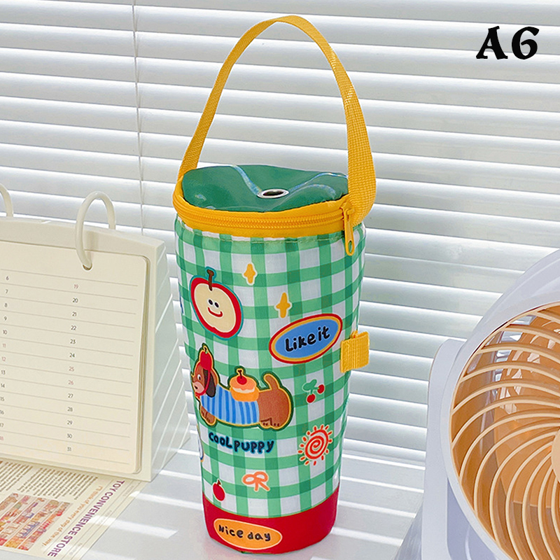 Bolsa de mano portátil para té de la leche, bolsa de preservación del calor, bolso ecológico, cubierta de taza aislada, accesorios para vasos: Gris oscuro