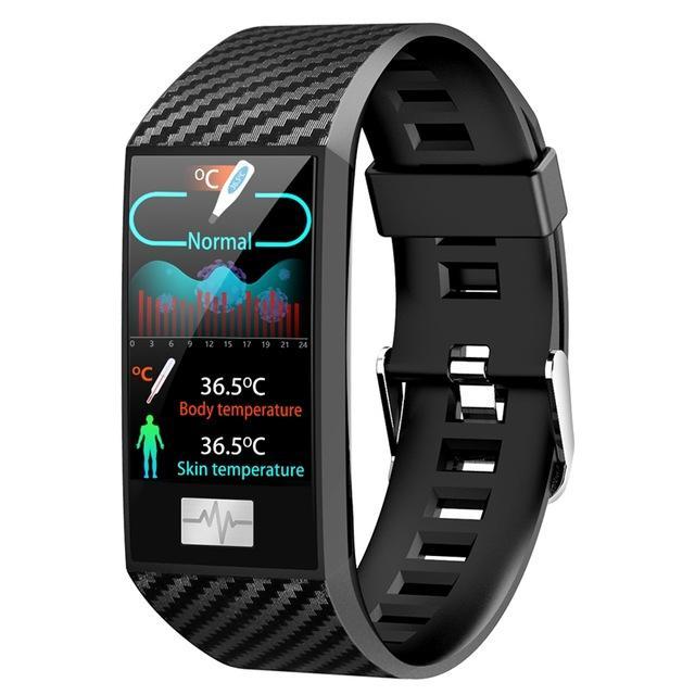 DT58 Pro 24 Stunde Temperatur Immunität Armband Fitness Track Wetter Höhe Outdoor Gesundheit Smart Uhr für Frauen Männer: Black