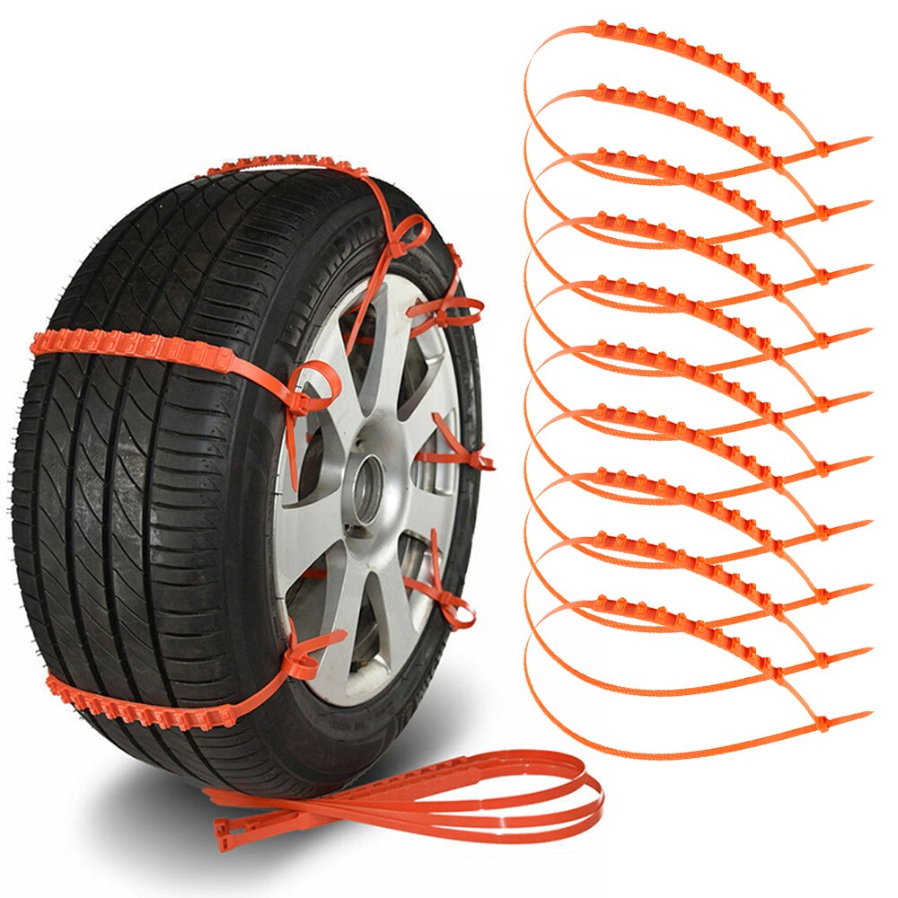 10Stck Schnee Reifen Kette für Auto Lkw SUV Anti-Schleudern Notfall Winter Fahren 10 * Auto Anti-Schleudern Ketten