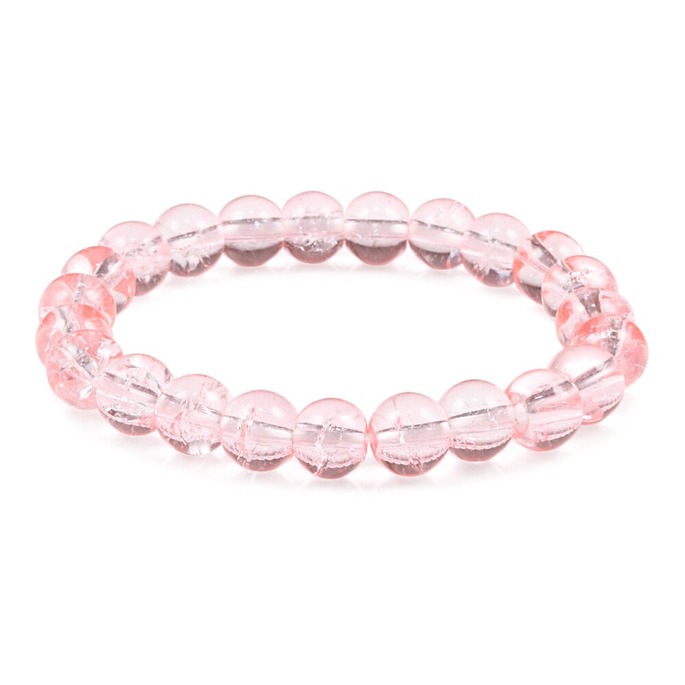 Natürliche Stein Rosa Rose Pulver Edelstein Perlen Armbinde Frauen Armbänder Elastische Armreifen Schmuck Yoga Liebhaber Mädchen Handarbeit