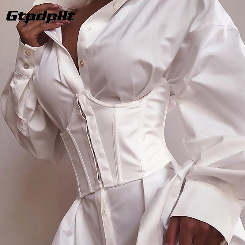 Gtpdpllt kvinder ultra super bredt bælte elastisk korsetbælte bredt taljebælte dametøj kvindelige hvide dekorationer