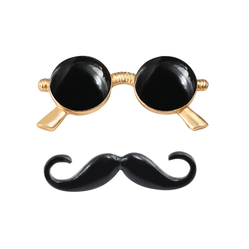 Enmen-Alfileres de para hombre y mujer, gafas de sol con barba, bigote, broches de Metal para camisa, ropa, botón de broche para solapa, insignia, joyería