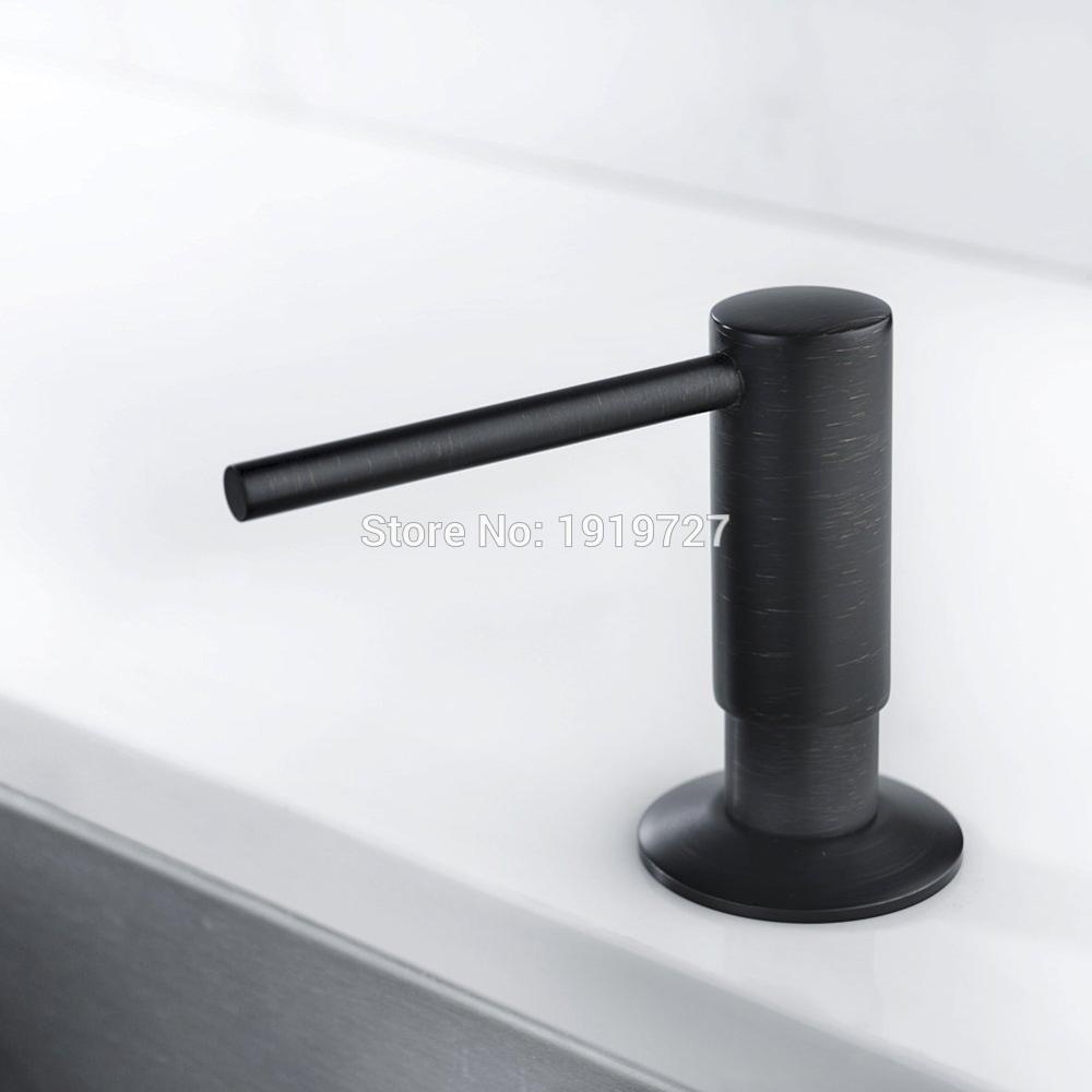 Vidric Oil Rubbed Bronze Solid Brass Matte Black Kitchen Soap Dispenser Commercial ORB Lotion Bottle With Abs