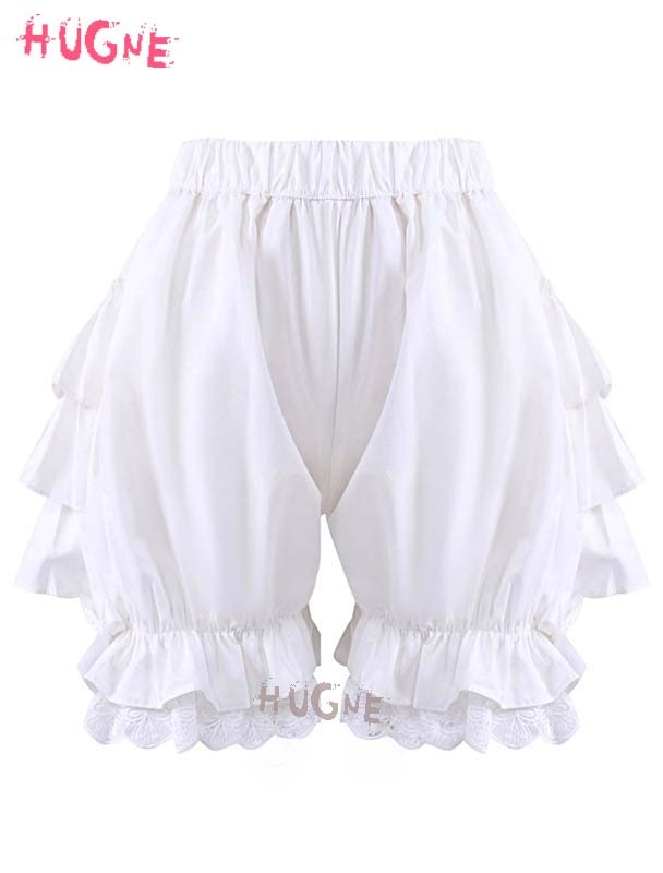 girls Cotton Sweet lolita Ruffles Maid Pumpkin Shorts japanese Lolita Bloomers