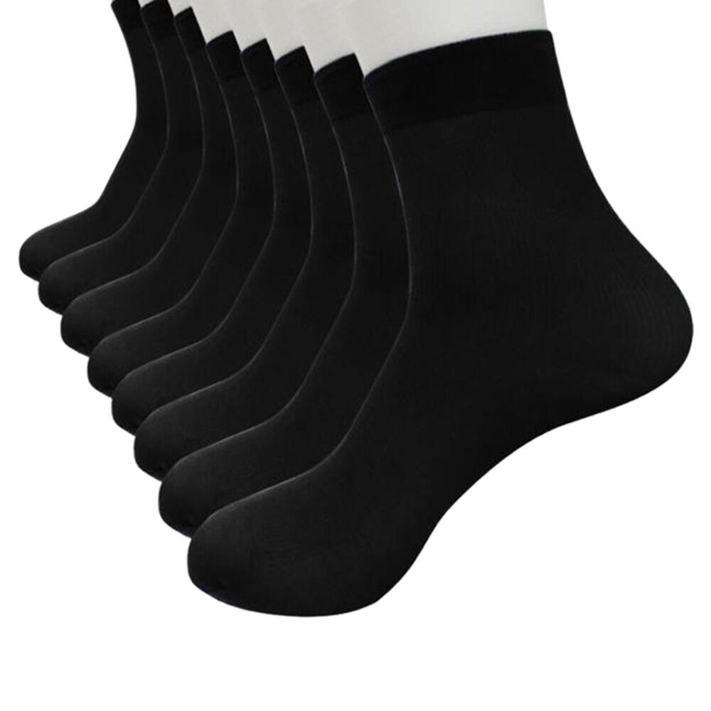 Socken Frauen Bambus Faser Ultra-dünne Elastische Seidige Kurze Seide Strümpfe Männer Socken 1 Paar-10 Paare: 8Paare Schwarz