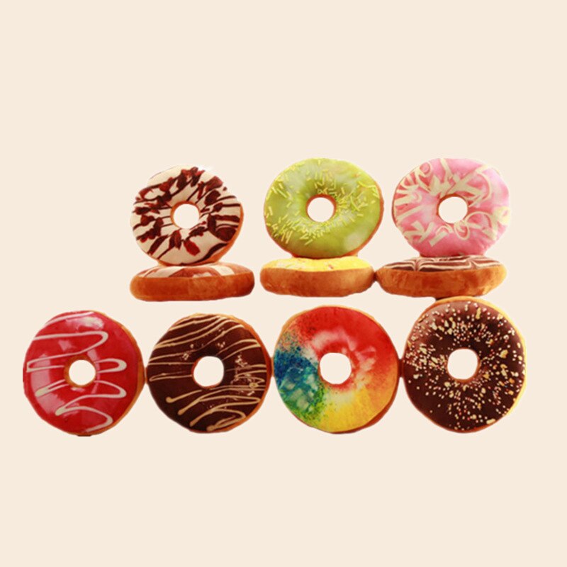 Funny Chocolate Donuts Sofa Seat Cushion Christmas Donuts Pillowcase Xmas Kid Toy Car Mats 40cm No Filling