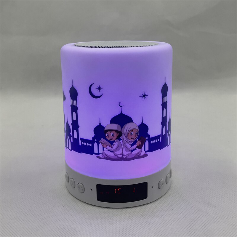 Telawah AZAN Bluetooth Wireless Muslim Quran Speaker Night Light Touch Lamp Speaker Player APP Remote Screen Display Alarm Clock