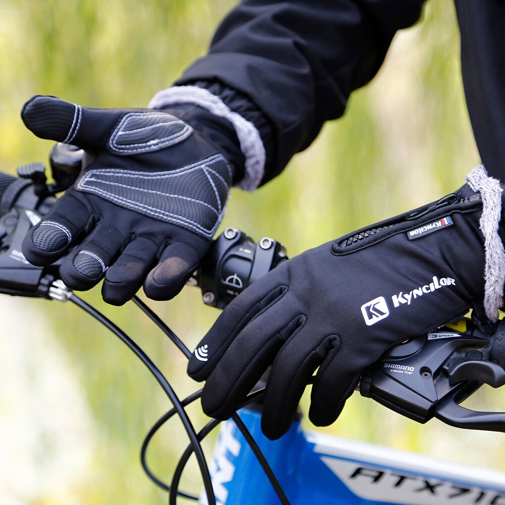 Vinter varme cykelhandsker cykel cykel handsker fleece vindtæt vandtæt touchscreen sport cykling ski udendørs arbejdshandsker