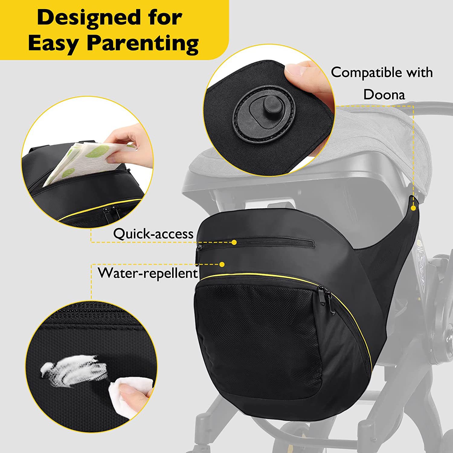 4 in 1 Kinderwagen Gewijd Accessoires Kinderwagen Regenhoes Klamboe Opknoping Tas Mummie Tas Zonnescherm Wiel Accessoires