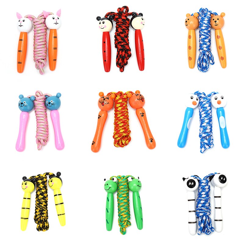 Animals Rope 1.98M/2.18M Lovely Cartoon Wood Handle Kids Children Skipping Jump Rope Sport Exercise Tool