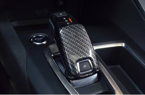 Car accessories carbon fiber Gear Shift Knob Head cover trim Interior Deocration Sticker styling Fit For Peugeot 5008 C457: Carbon fiber