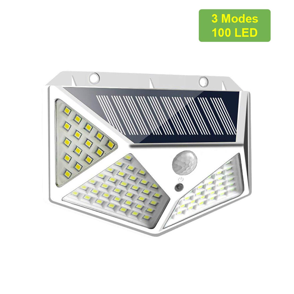 118/180 Led Solar Light Solar Lamp Met Pir Motion Sensor 3 Modus Waterdichte Outdoor Wandlamp Voor Tuin Yard Pathway decoratie: 100 Leds Solar Light