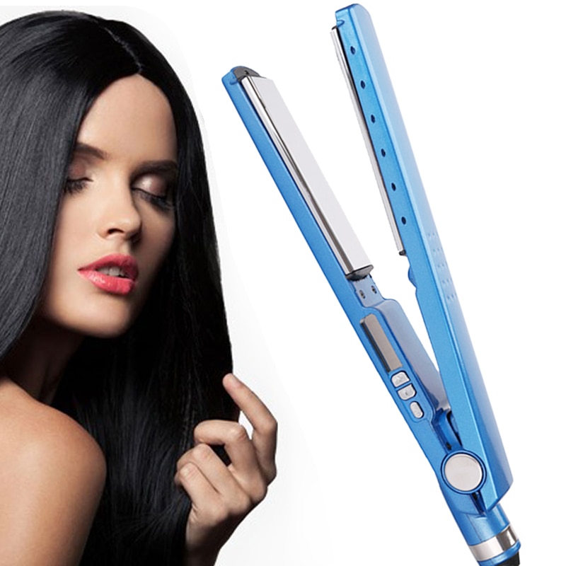 Professionele Blue Stijltang Nano Titanium Plaat Stijltangen Elektrische Flat Iron Snelle Verwarming Steil Haar Gereedschap