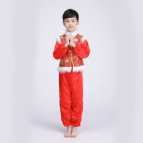 Chinese Folk Dance Clothing Yangko Dance Costume Year Christmas Dance Costume For Kids: Pink / XL