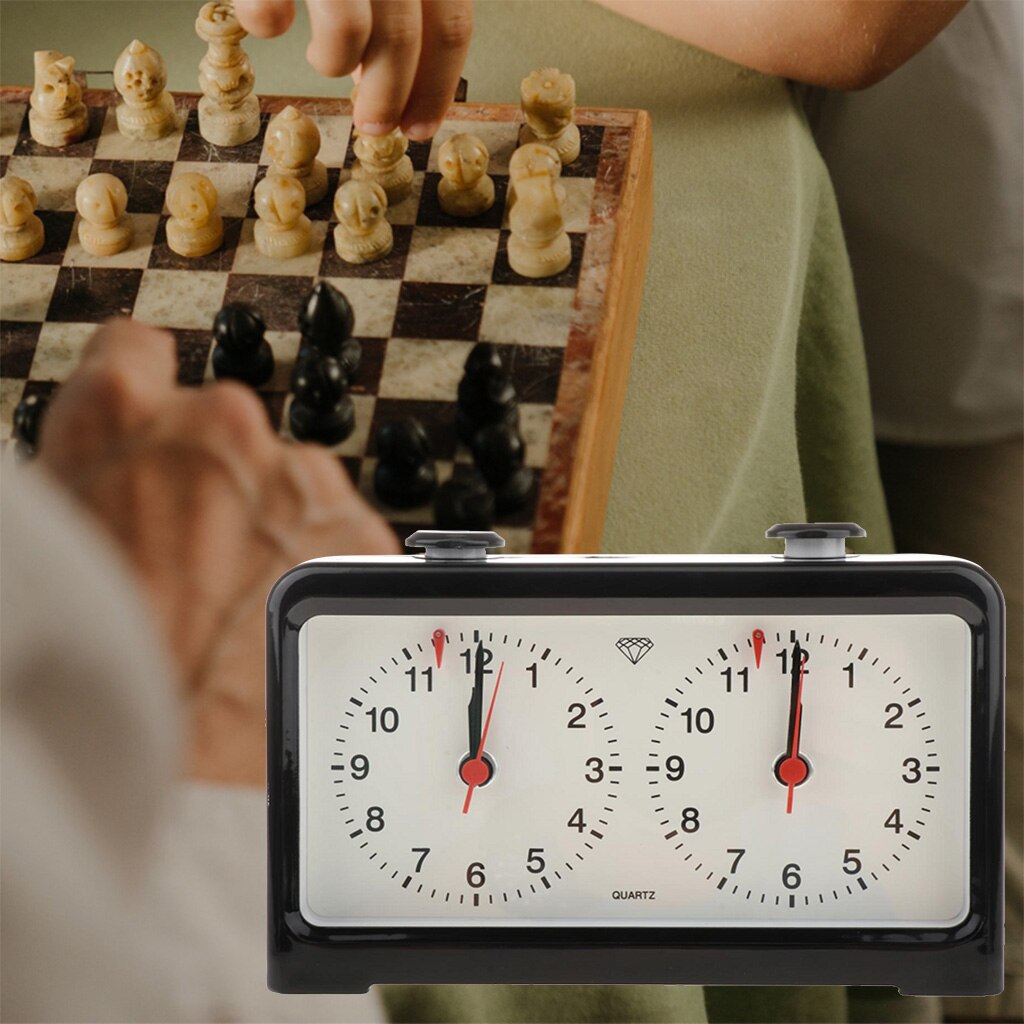 Reloj de ajedrez analógico portátil , juego de accesorios para jugadores, contador de tiempo