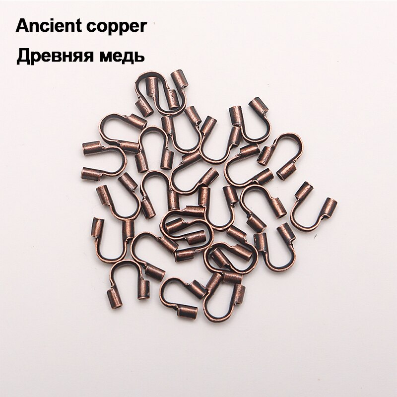 Protecteurs de fil 100x4mm, 4.5 pièces/lot, boucles, accessoires en forme de U, fermoirs, connecteur pour la fabrication de bijoux: ancient copper