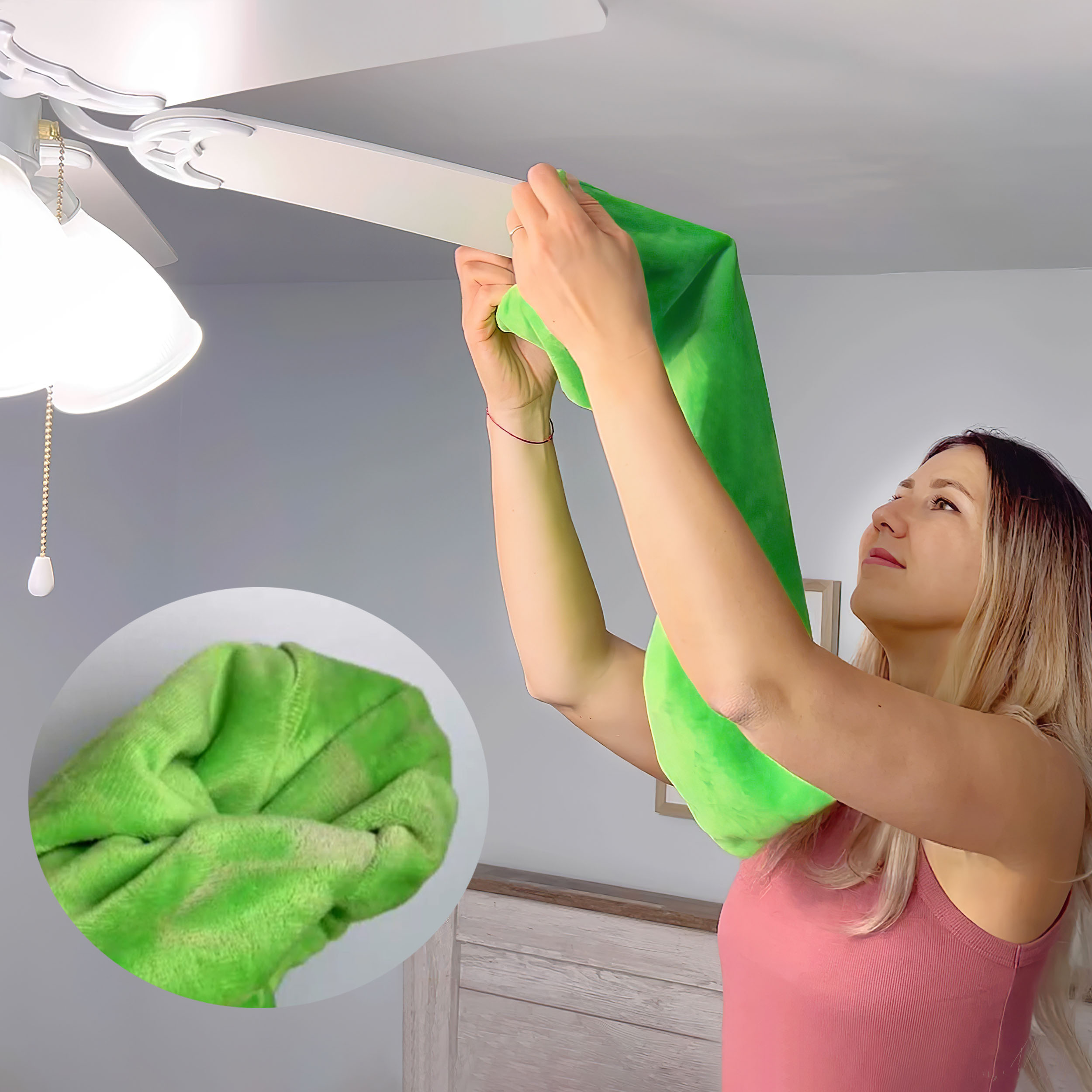 Cleaning High Ceiling Fan Washing Duster Wipe Ceiling Fan Duster Cleaner Fan Blade for Car Ceiling Cleaning Duster for Kitchen