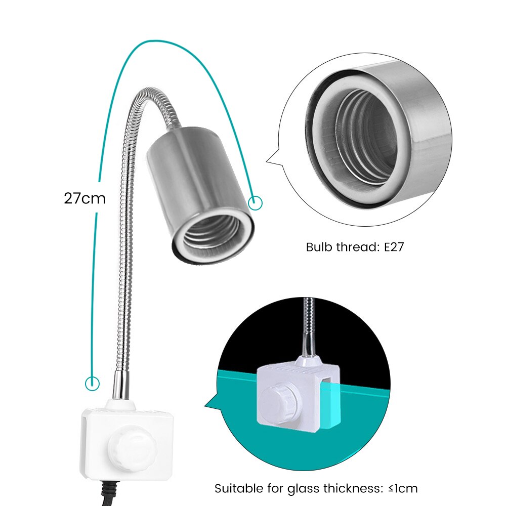 Lámpara para reptiles de 25W UVA + UVB, soporte de bombilla con Clip, lámpara halógena de calor, lámpara de base de tortuga, Kit de luz de calor, productos para mascotas