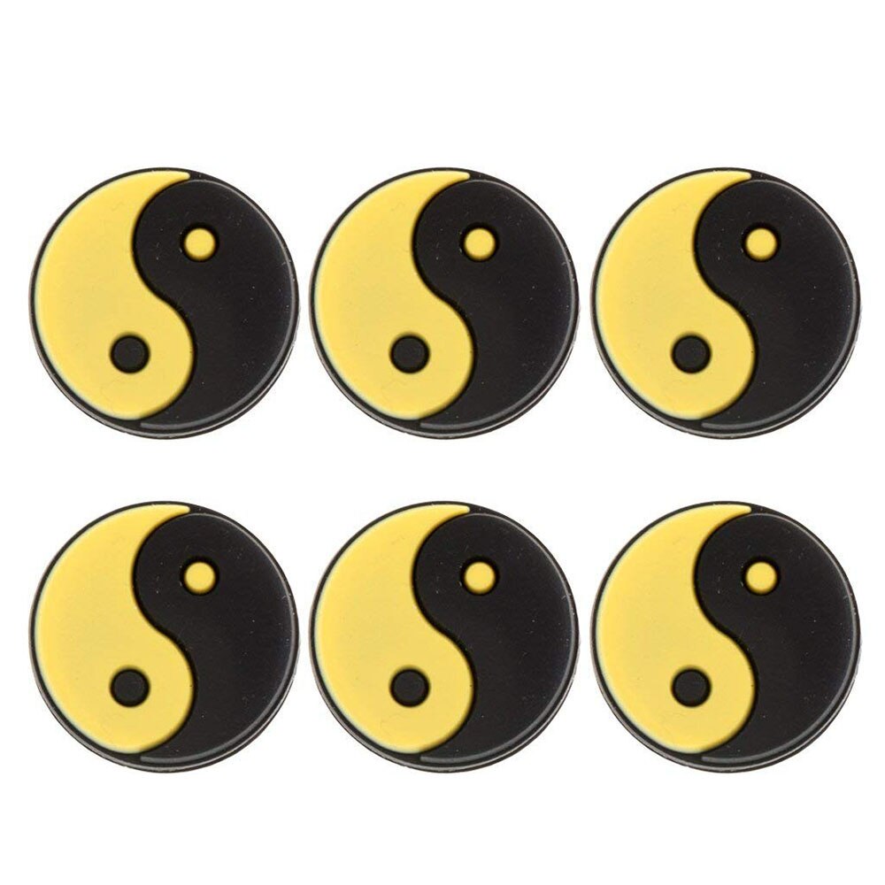 6 Pieces Silicone Yin Yang Tennis Racquet Vibration Dampener Shock Absorber