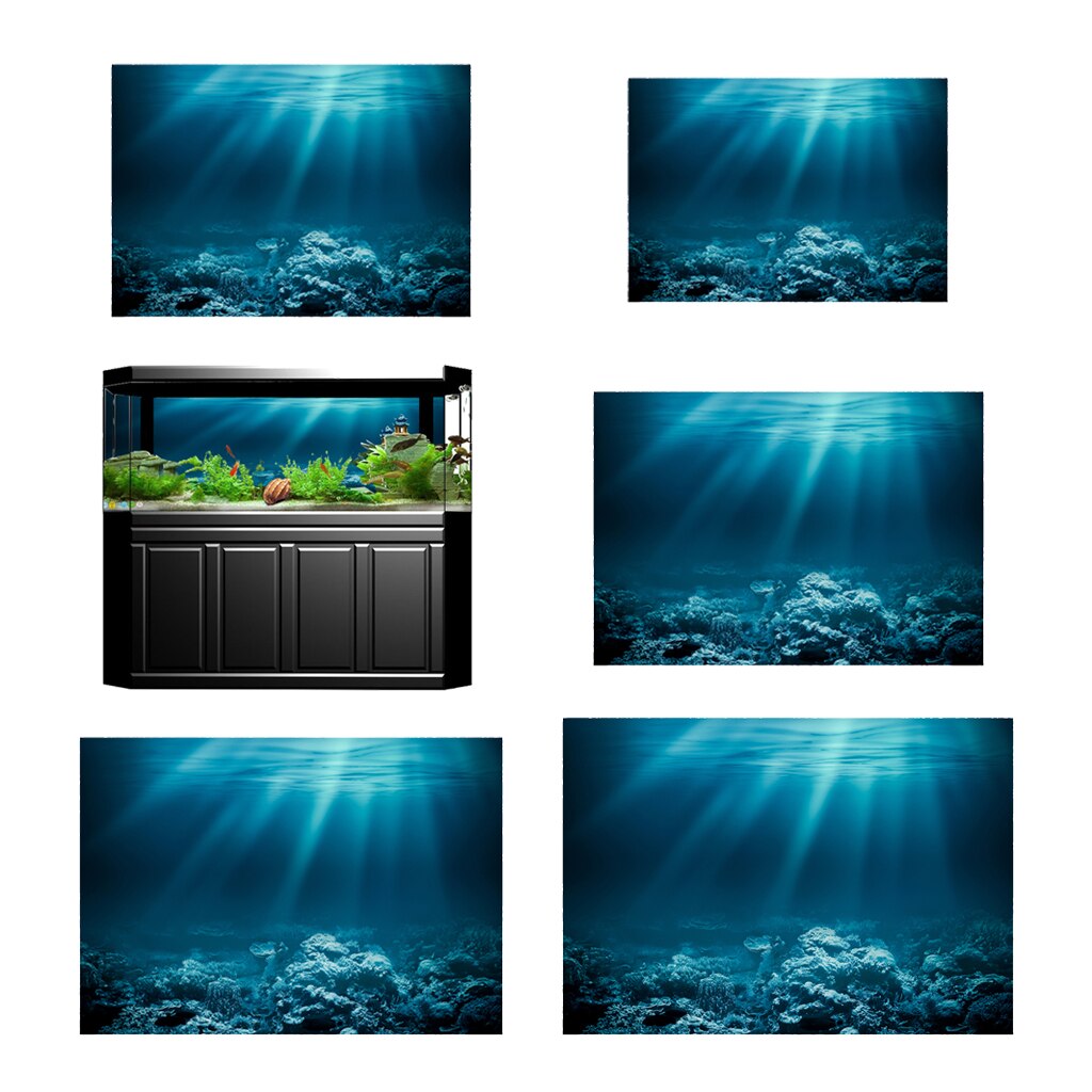 3D HD Aquarium Universe Landscape Poster Single Sided Fish Tank Background