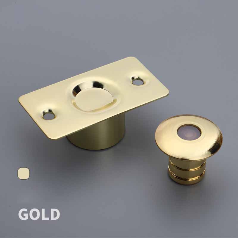 Butoir de porte magnétique Invisible en acier inoxydable, butoir de porte au sol pour tampon de porte, quincaillerie d&#39;arrêt de porte cachée: GOLD