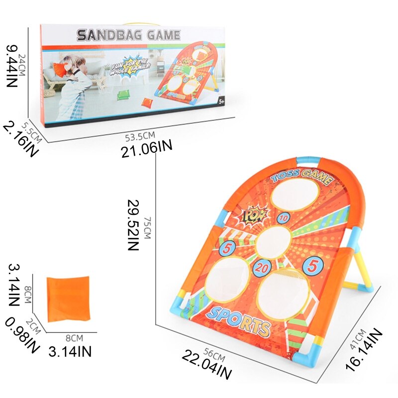 Children Toss Game Soft Sandbag Ball Bean Bag with Aim Bracket Indoor Outdoor Parent-child Interactive Games for Kids Toddlers P