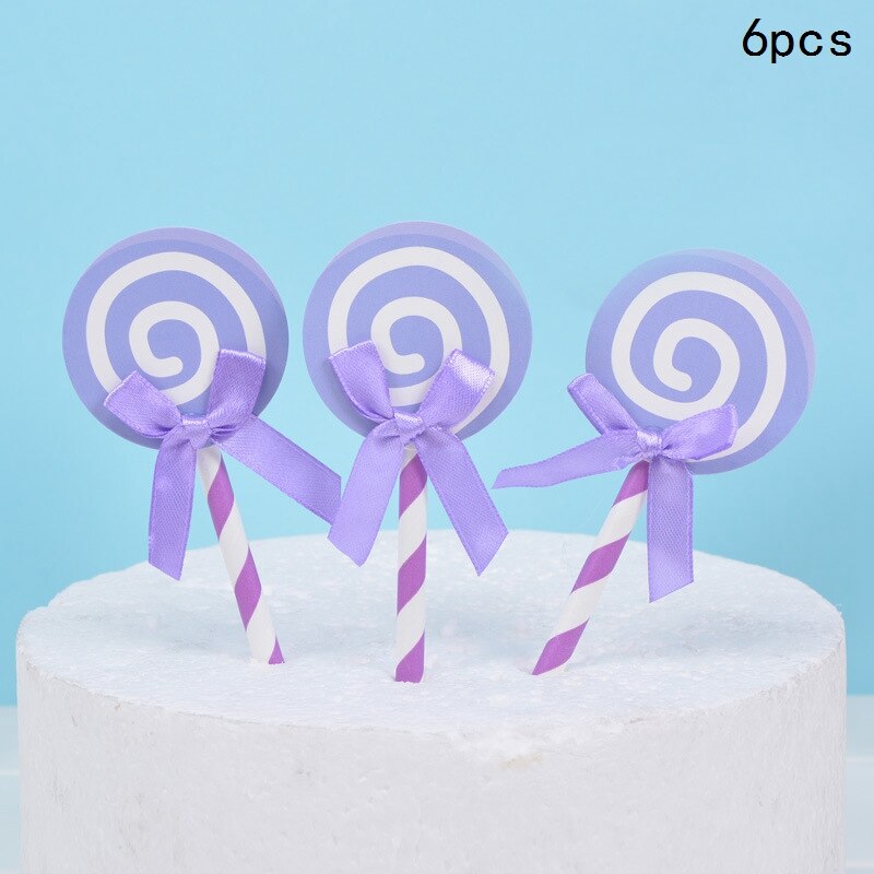 Lollipop Cake Topper Happy Birthday Party Decor Kids Boy Girl Birthday Lollipop Cake Decor Birthday Party Supplies: Gold