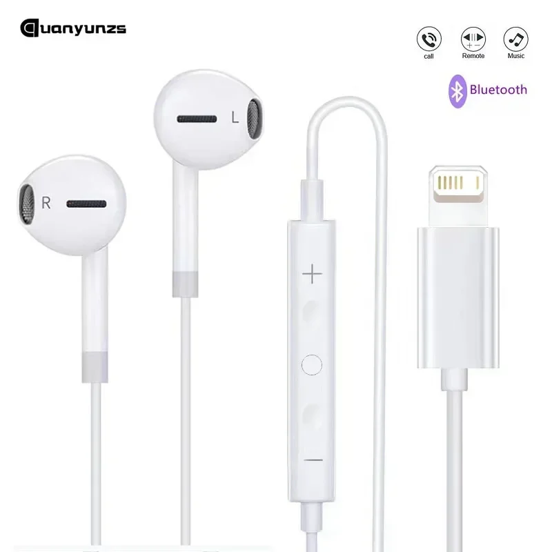 Auriculares para Apple iPhone 15 14 11 12 13 Pro Max auriculares XR X XS 8 Plus auriculares con cable Bluetooth accesorios para auriculares
