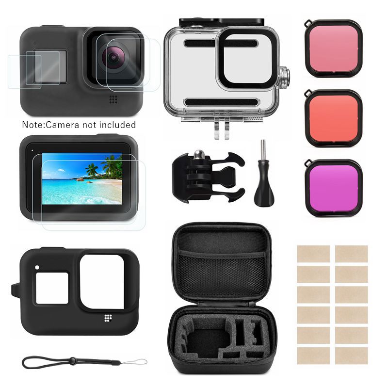 Nieuw Voor Gopro Hero 8 Waterdichte Bescherming Doos Dive Case + Hero 8 Zwart Camera Rode Duiken Filter Kits Voor go Pro 8 Accessoires: D