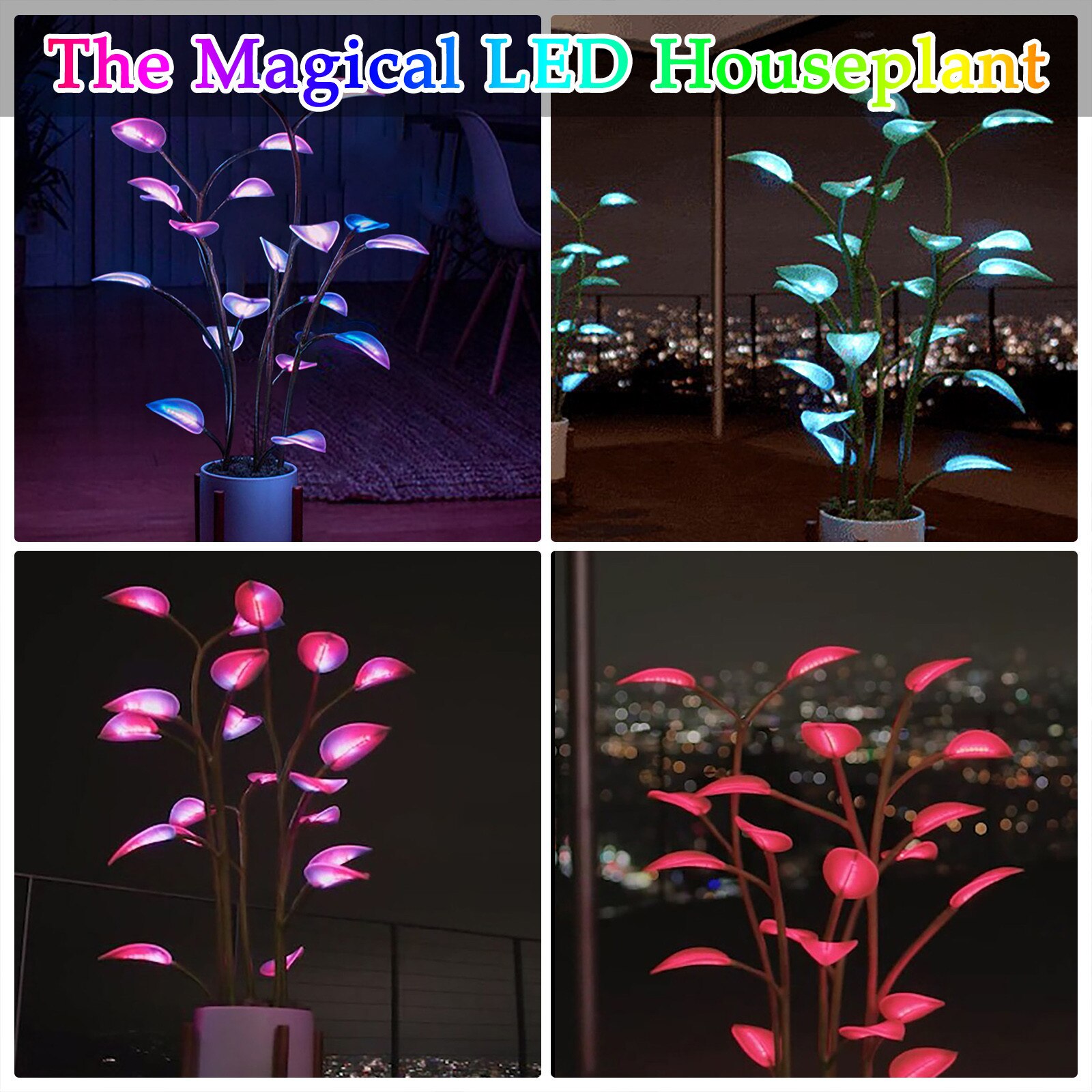 Glow 'S Nachts Led Magical Blad Lichten Kamerplant Kunstplanten Home Decor Indoor Kamer Decoratieve Home Decoratie Accessoires
