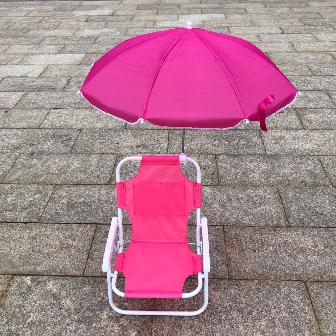 Outdoor Folding Beach Children Chair With Umbrella Utralight Baby Kids Camp Chair Sun Lounger Folding Picnic Camping Seat