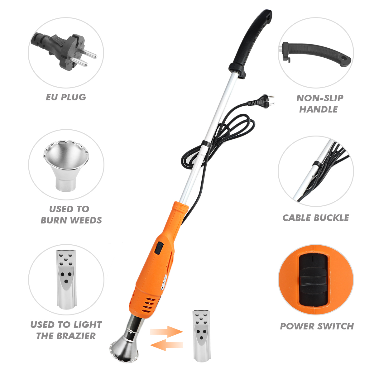 120V/230V 2000W Elektrische Onkruid Brander 2 Nozzles Grasmaaimachineblad Tuin Snoeien Tool Gras Trimmer wieder Power Tools Eu Us Plug