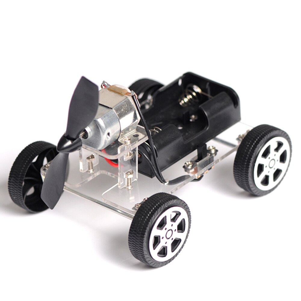 DIY juguete de cuerda de viento coche para montar Juguetes de energía eólica Robot de Motor automático intelectual de la ciencia de juguete educativo para niños: Default Title