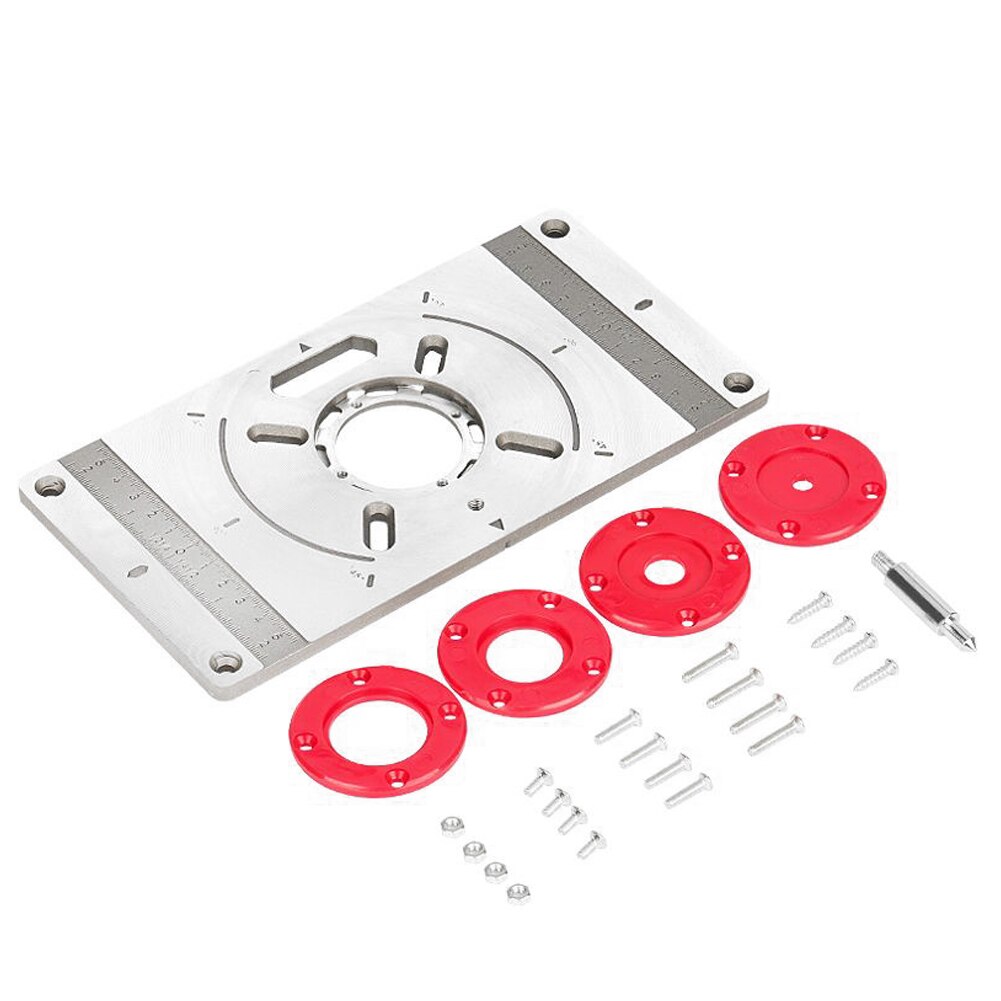 Máquina de corte de placa de inserción de mesa de Router de aleación de aluminio, herramienta de grabado, tablero abatible con 4 anillos para carpintería: Morado