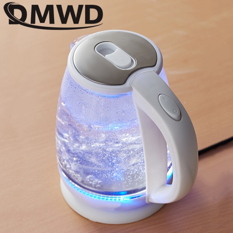 DMWD-Hervidor eléctrico de vidrio para el hogar, tetera de Blu-ray, termo, Samovar, Apagado automático, Caldera de café, 1.8L, 1500W