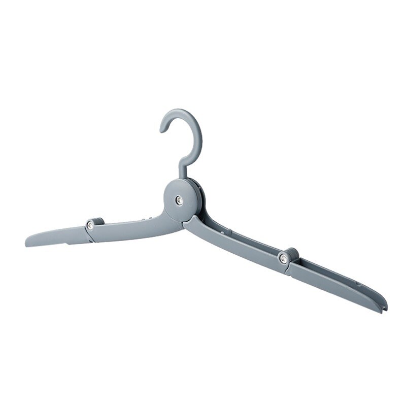 1PC Mini Foldable Portable Clothes Plastic Hangers Multifunction Travel Folding Hanger Travel Artifact Suit Laundry Drying Rack: Blue
