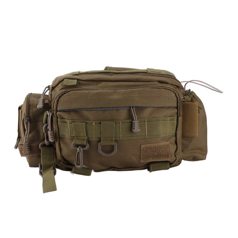 Fishing Tackle Bag Fishing Gear Sling Pack Smooth Zipper for Cycling for Outdoor: Khaki