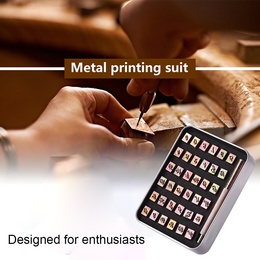 26 Alphabet Numbers Zinc Alloy Stamping DIY Leather Punch Tool English Letters Symbols Metal Printing Set Engraving Craft